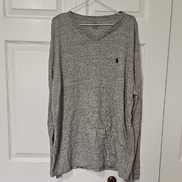 Polo by Ralph Lauren Gray Long Sleeve Tee Soft Knit - Picture 1 of 4